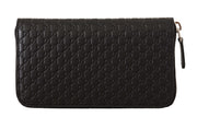 Elegant Black Leather Zip-Around Wallet Gucci