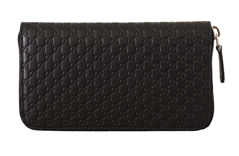 Elegant Black Leather Zip-Around Wallet Gucci