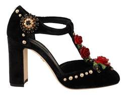 Elegant Velvet T-Strap Mary Jane Pumps Dolce & Gabbana