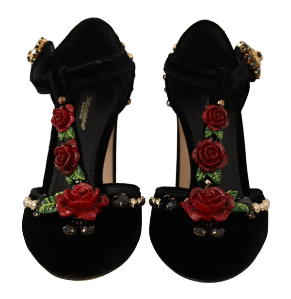 Elegant Velvet T-Strap Mary Jane Pumps Dolce & Gabbana