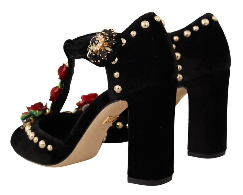 Elegant Velvet T-Strap Mary Jane Pumps Dolce & Gabbana