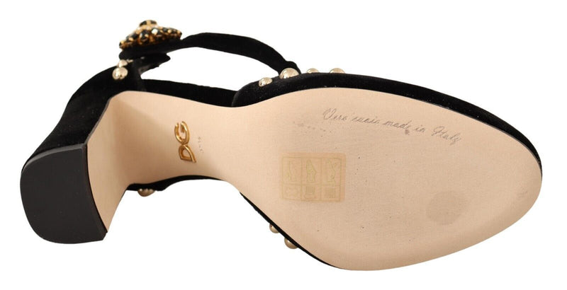 Elegant Velvet T-Strap Mary Jane Pumps Dolce & Gabbana