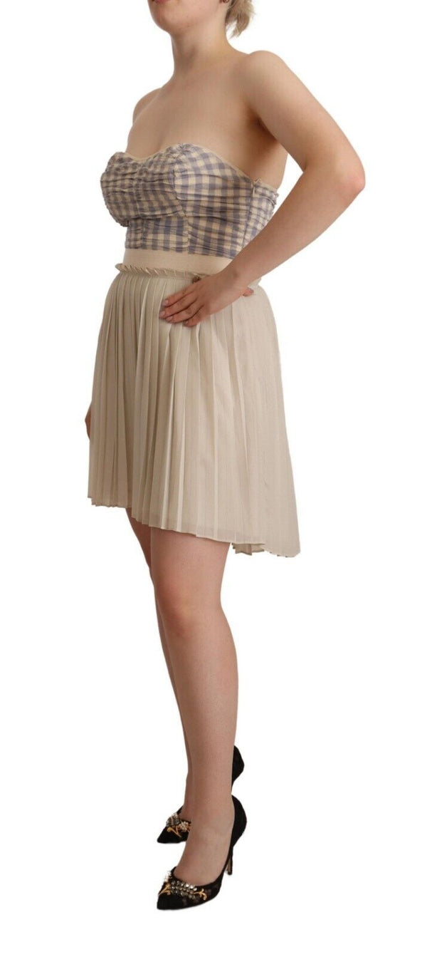 Chic Beige Strapless A-Line Dress Guess