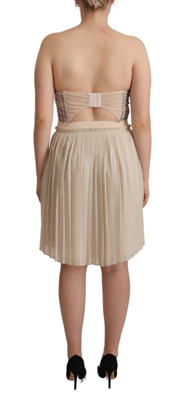 Chic Beige Strapless A-Line Dress Guess