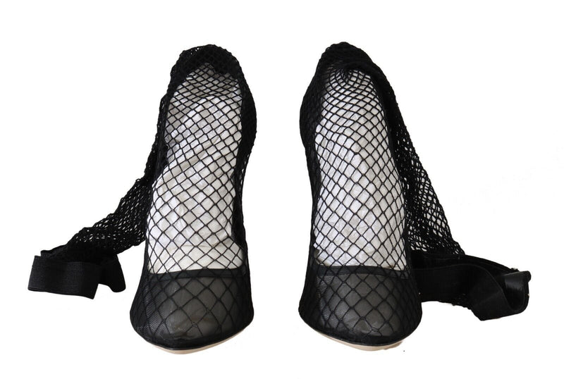 Elegant Netted Sock Pumps in Timeless Black Dolce & Gabbana