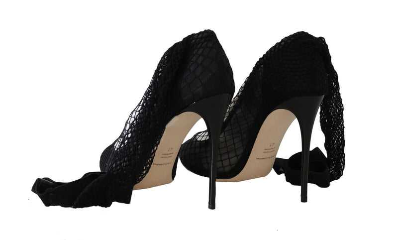 Elegant Netted Sock Pumps in Timeless Black Dolce & Gabbana