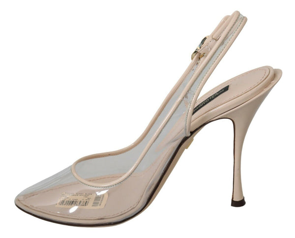 Elegant Nude Beige Slingback Heels Dolce & Gabbana