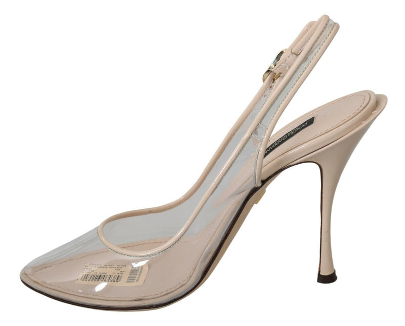 Elegant Nude Beige Slingback Heels Dolce & Gabbana