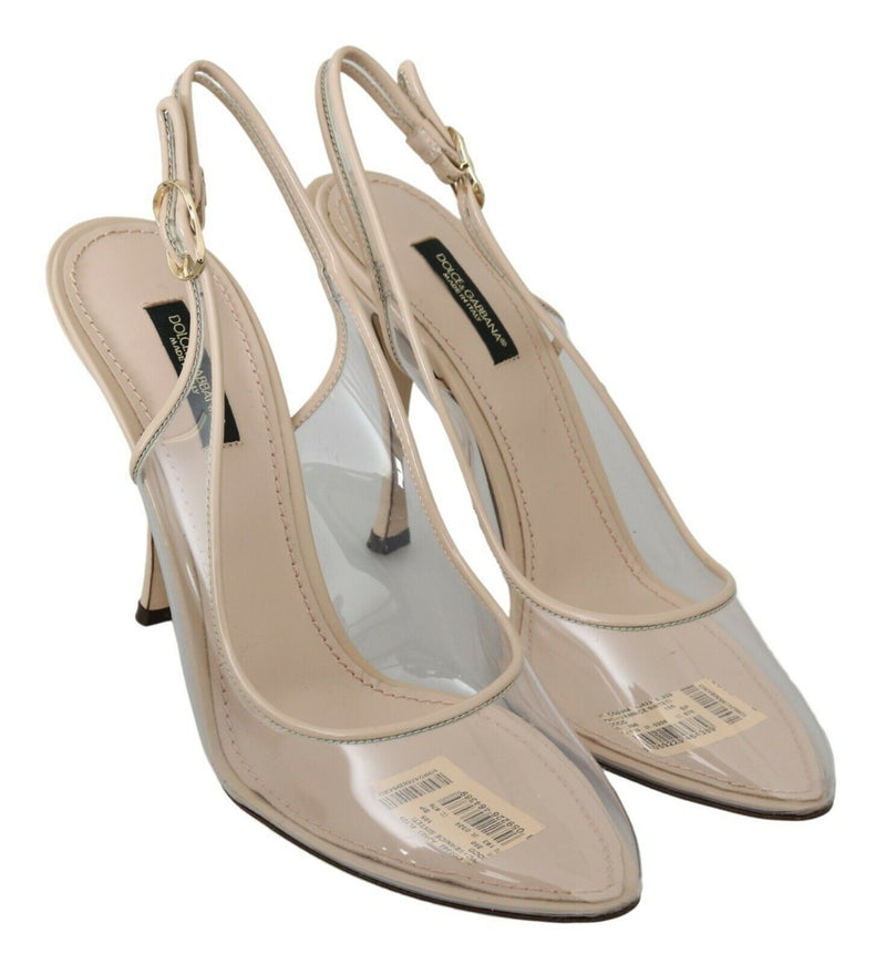 Elegant Nude Beige Slingback Heels Dolce & Gabbana