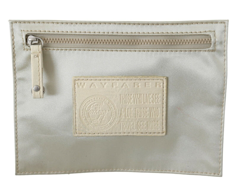 Elegant White Fabric Coin Wallet WAYFARER