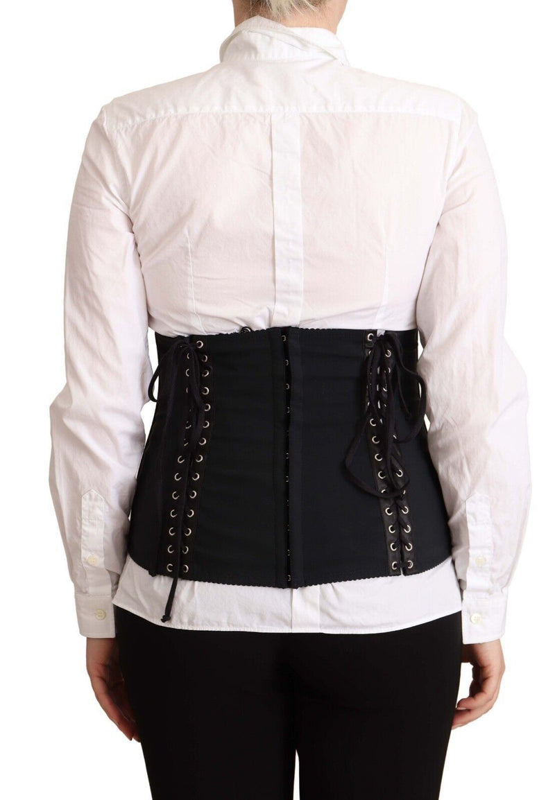 Chic Black Corset Belt Top Dolce & Gabbana