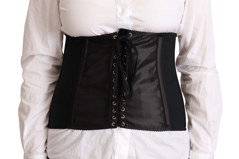 Chic Black Corset Belt Top Dolce & Gabbana