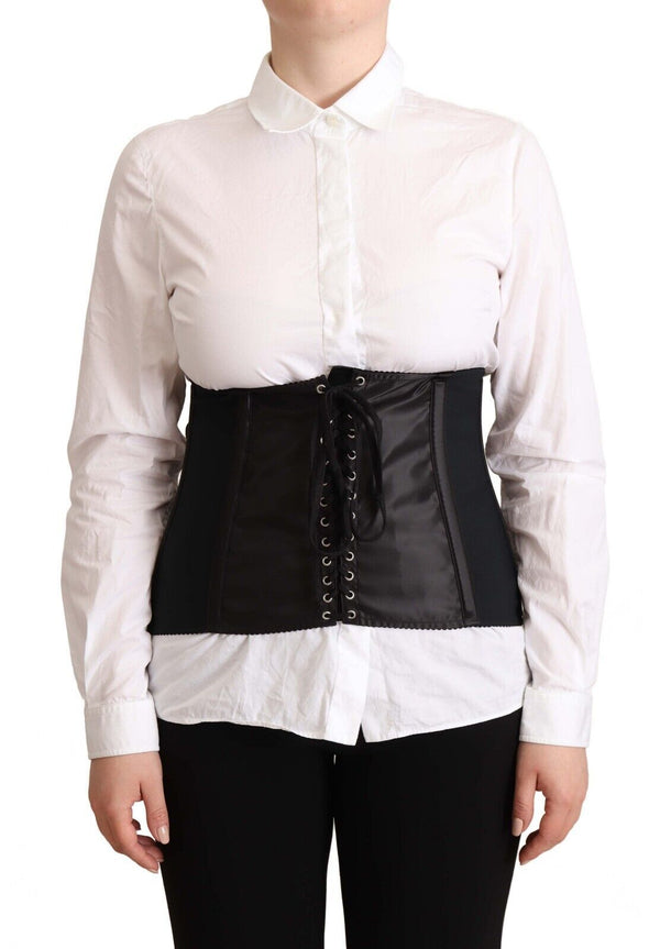 Chic Black Corset Belt Top Dolce & Gabbana