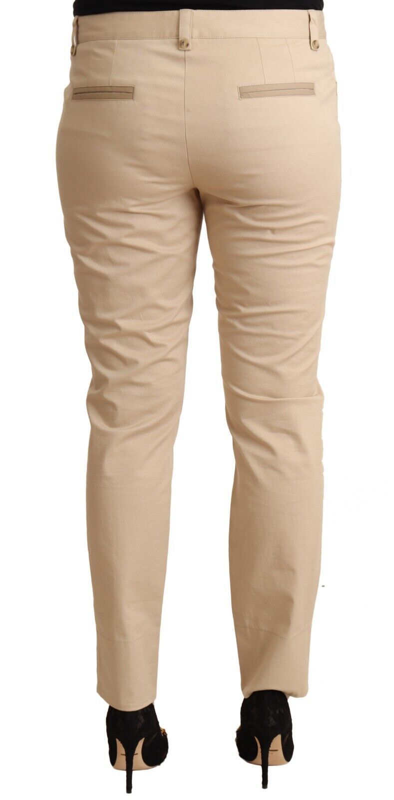 Elegant Beige Cotton Stretch Skinny Pants Dolce & Gabbana