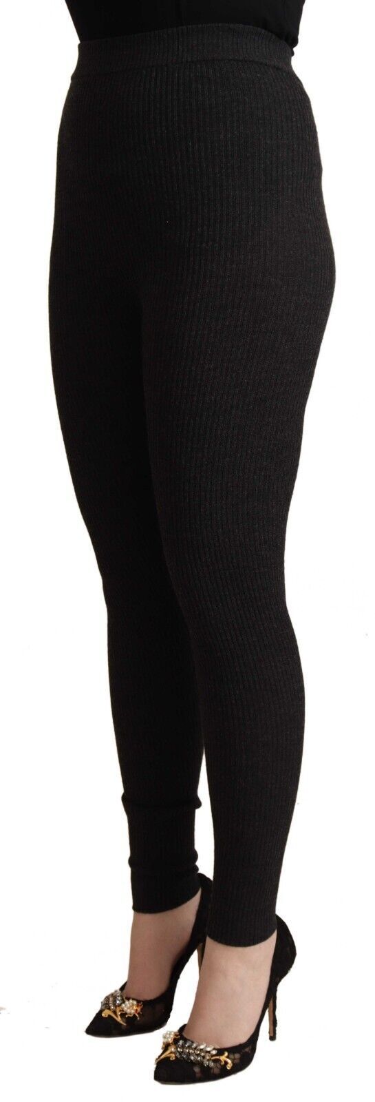 Elegant High-Waist Wool Tights Pants Dolce & Gabbana