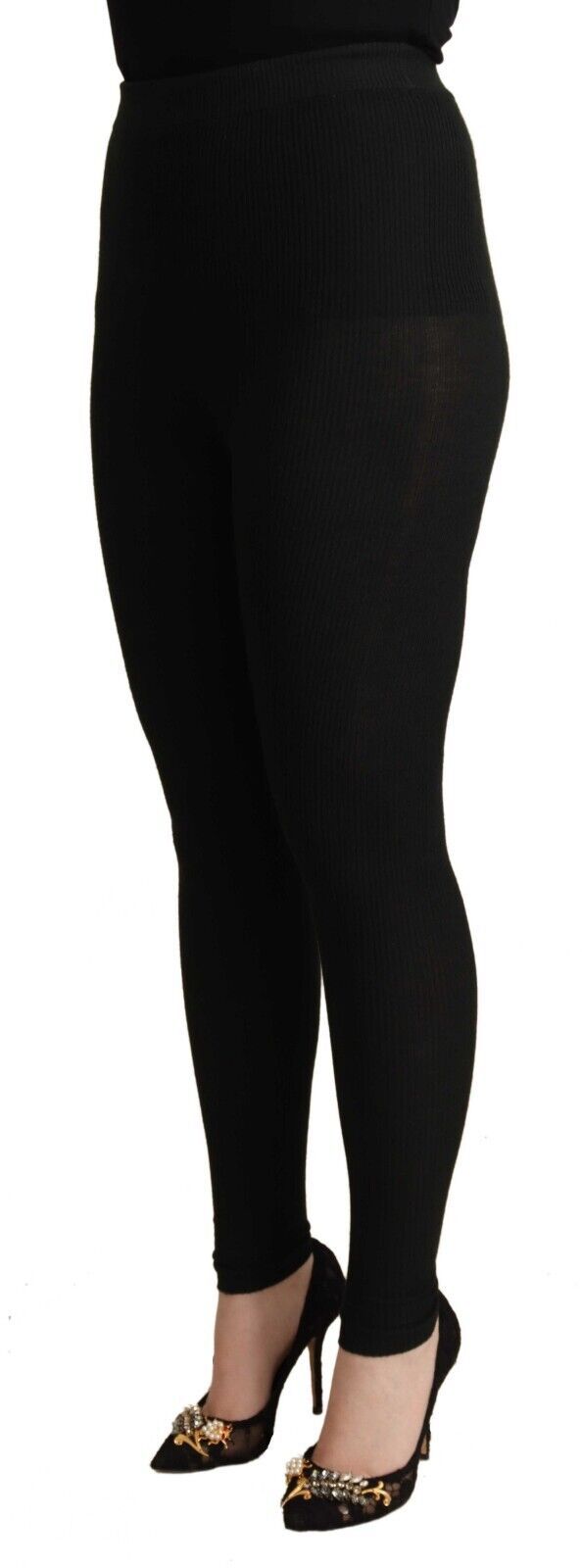 Elegant High Waist Cashmere-Silk Tights Pants Dolce & Gabbana