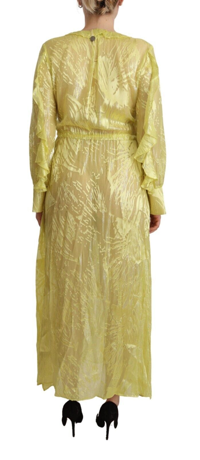 Sunshine Silk Blend Maxi Dress - Long Sleeves & Plunge Patrizia Pepe