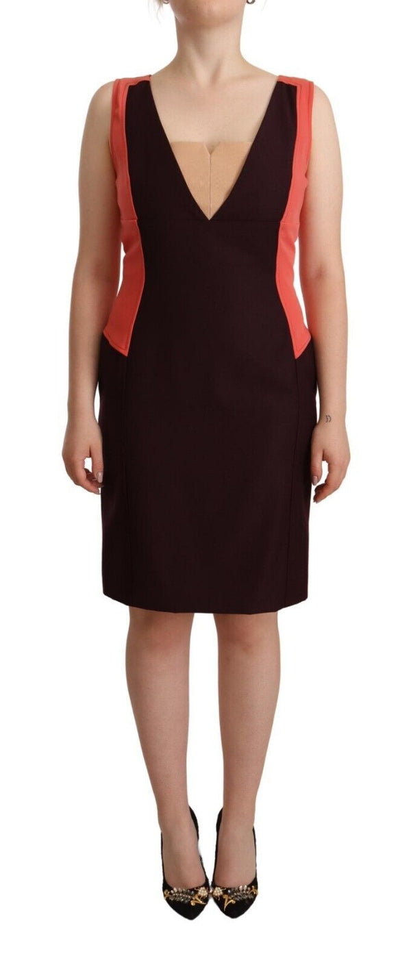 Multicolor V-Neck Sleeveless Sheath Dress CO|TE