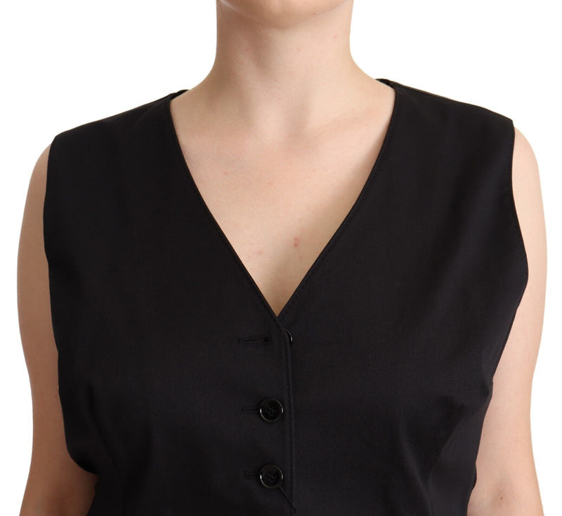 Chic Buttoned Black Waistcoat Dolce & Gabbana