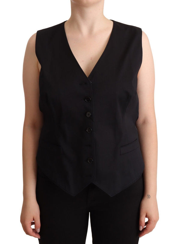 Chic Buttoned Black Waistcoat Dolce & Gabbana