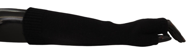 Elegant Black Cashmere Fingerless Gloves Dolce & Gabbana