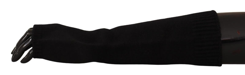 Elegant Black Cashmere Fingerless Gloves Dolce & Gabbana