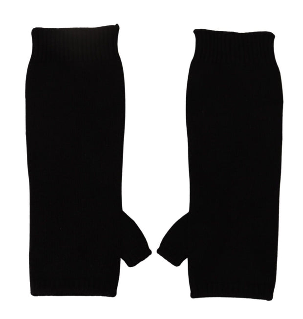 Elegant Black Cashmere Fingerless Gloves Dolce & Gabbana