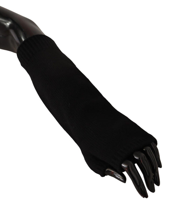 Elegant Black Cashmere Fingerless Gloves Dolce & Gabbana