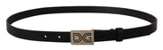 Elegant Black Leather Belt with Silver Buckle Dolce & Gabbana