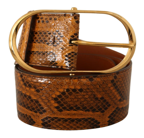 Elegant Python Skin Leather Belt Dolce & Gabbana