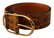 Elegant Python Skin Leather Belt Dolce & Gabbana