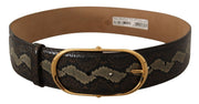 Elegant Snakeskin Belt with Gold Oval Buckle Dolce & Gabbana