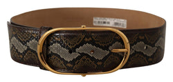 Elegant Gold Oval Buckle Leather Belt Dolce & Gabbana