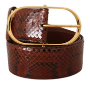 Elegant Python Snake Skin Leather Belt Dolce & Gabbana