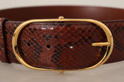 Elegant Python Snake Skin Leather Belt Dolce & Gabbana