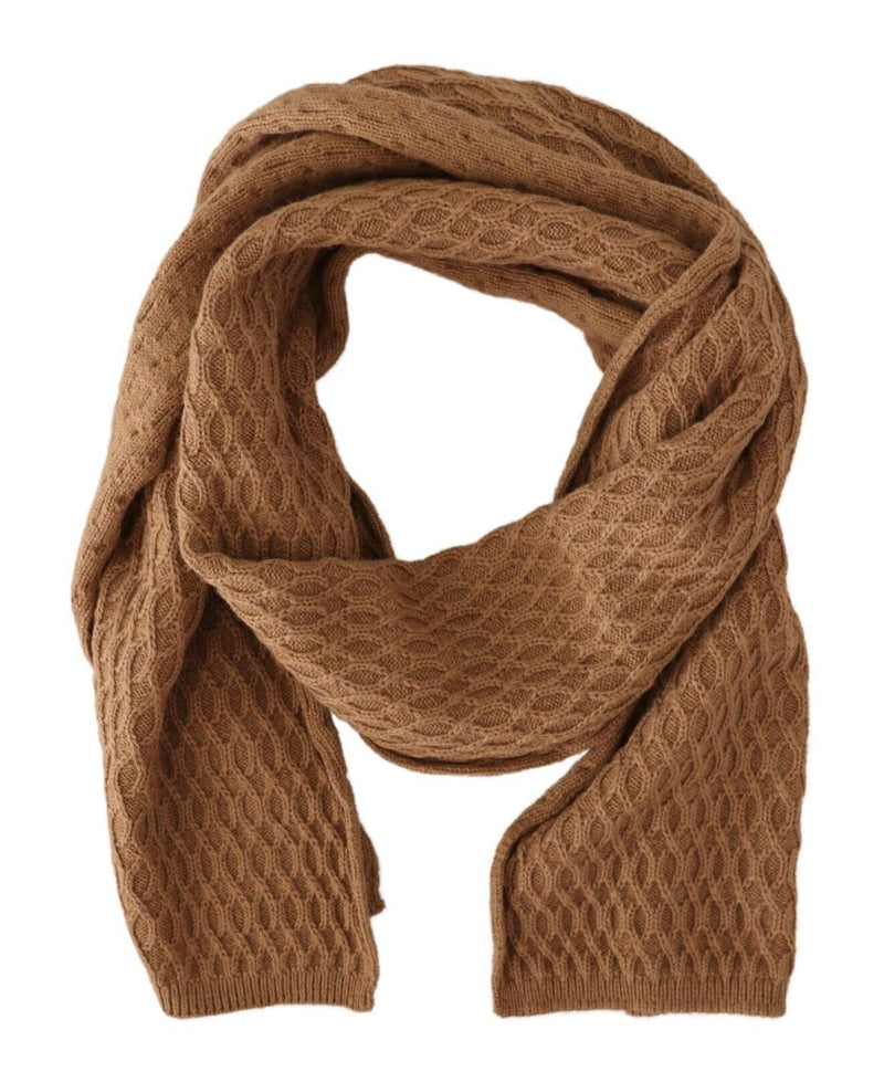 Elegant Dark Brown Knitted Scarf Dolce & Gabbana