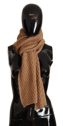 Elegant Dark Brown Knitted Scarf Dolce & Gabbana