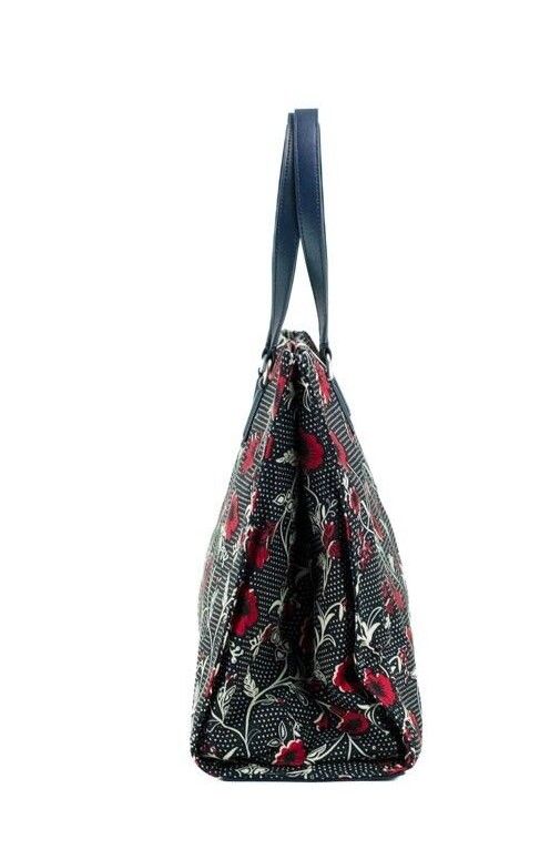 Medium Nylon Retro Batik Print Shoulder Tote Handbag Tory Burch