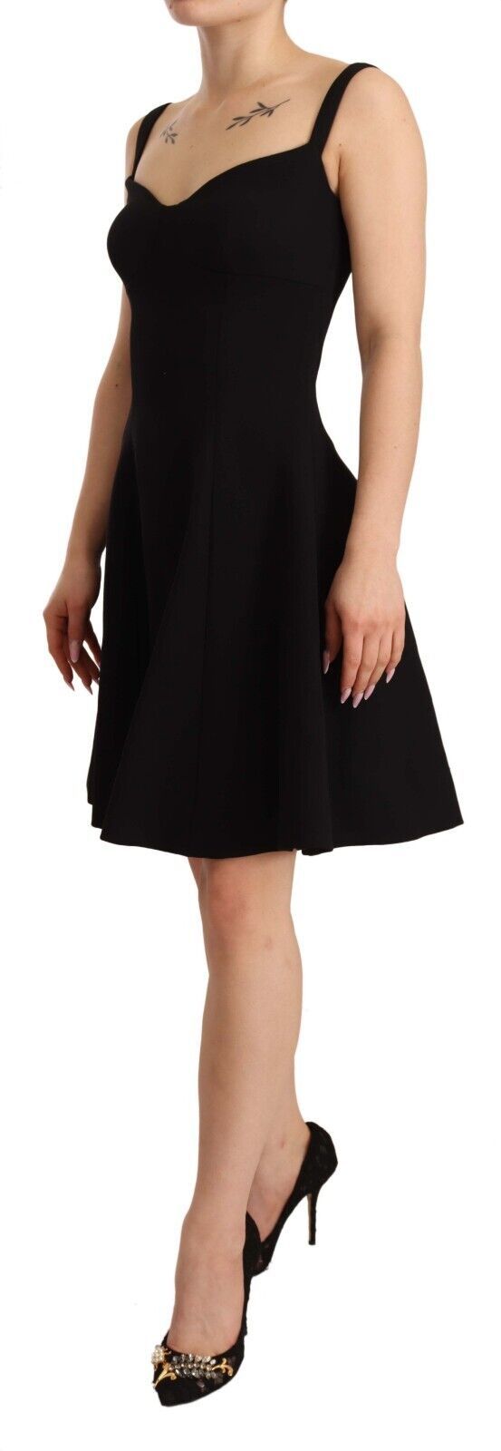 Elegant A-Line Sheath Dress in Black Dolce & Gabbana