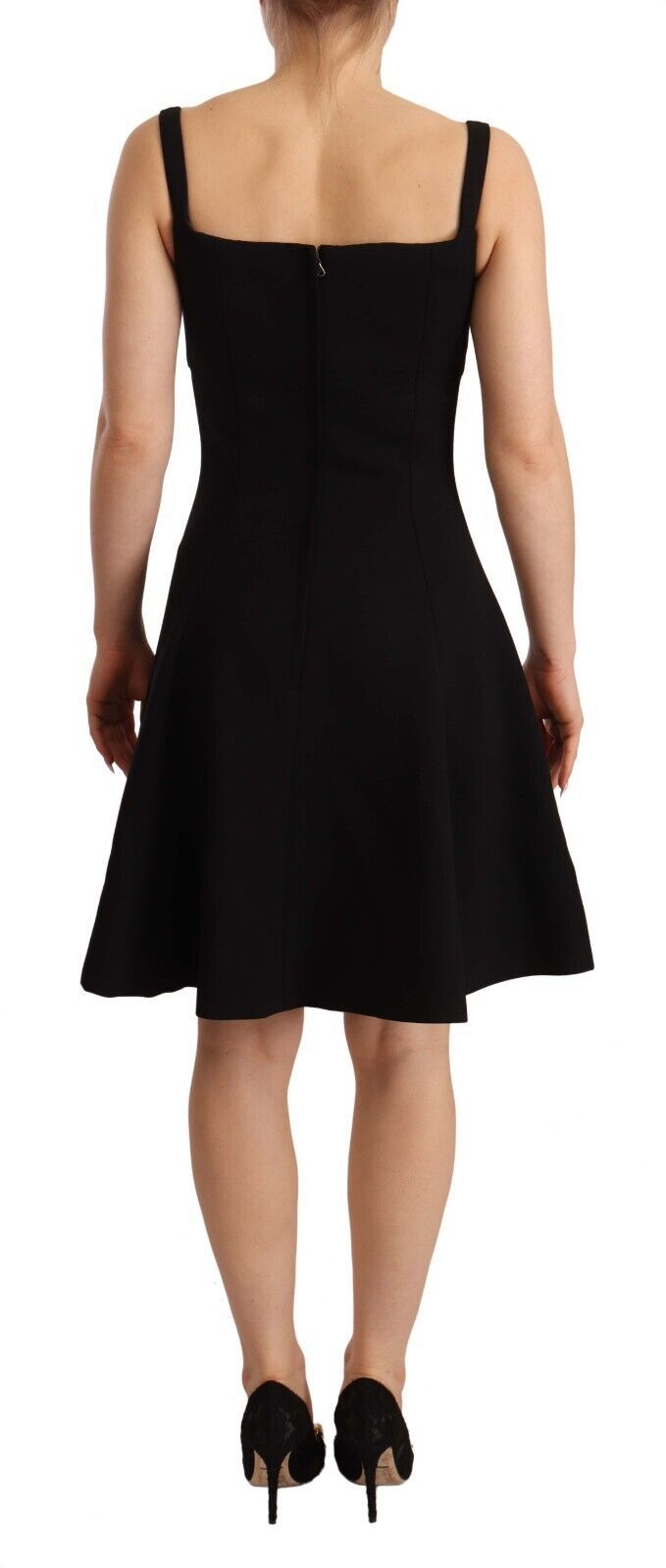 Elegant A-Line Sheath Dress in Black Dolce & Gabbana