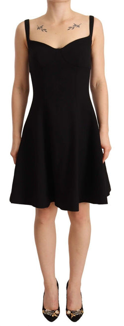 Elegant A-Line Sheath Dress in Black Dolce & Gabbana