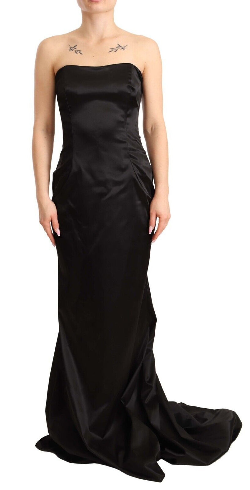 Elegant Black Strapless Mermaid Dress Dolce & Gabbana