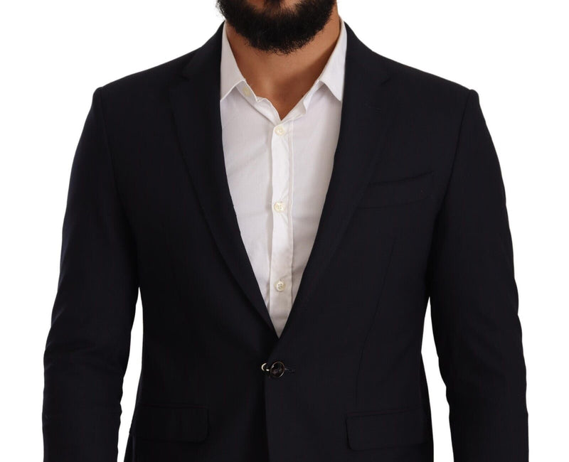 Elegant Single Breasted Black Jacket Domenico Tagliente