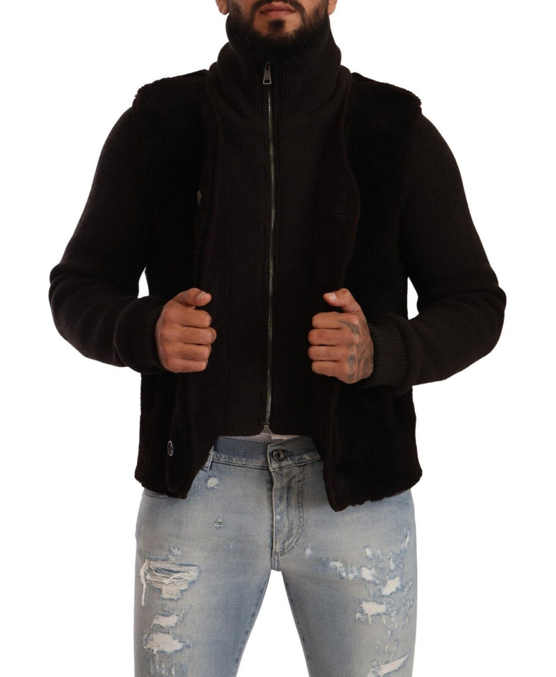 Elegant Leather Bomber Jacket Dolce & Gabbana