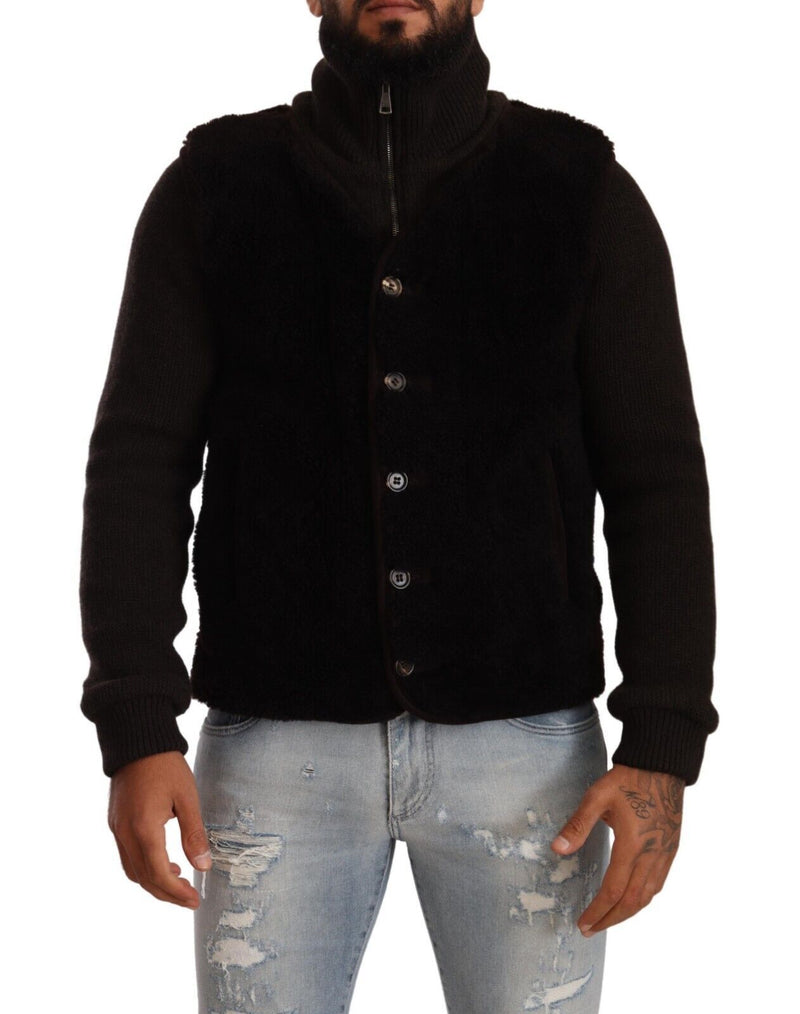 Elegant Leather Bomber Jacket Dolce & Gabbana