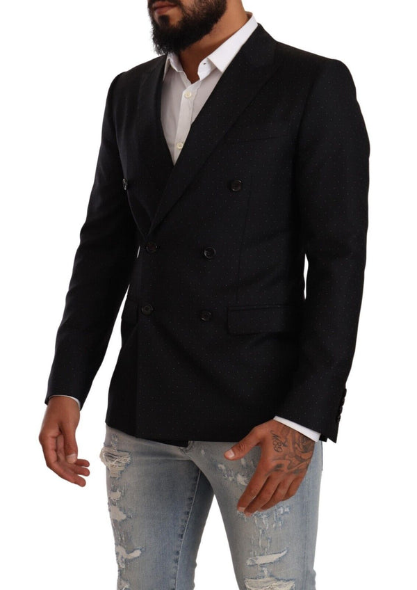 Elegant Black Dotted Formal Blazer Dolce & Gabbana