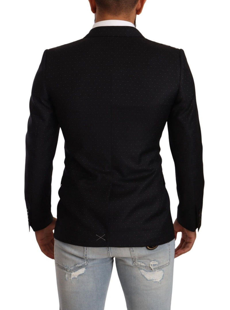Elegant Black Dotted Formal Blazer Dolce & Gabbana