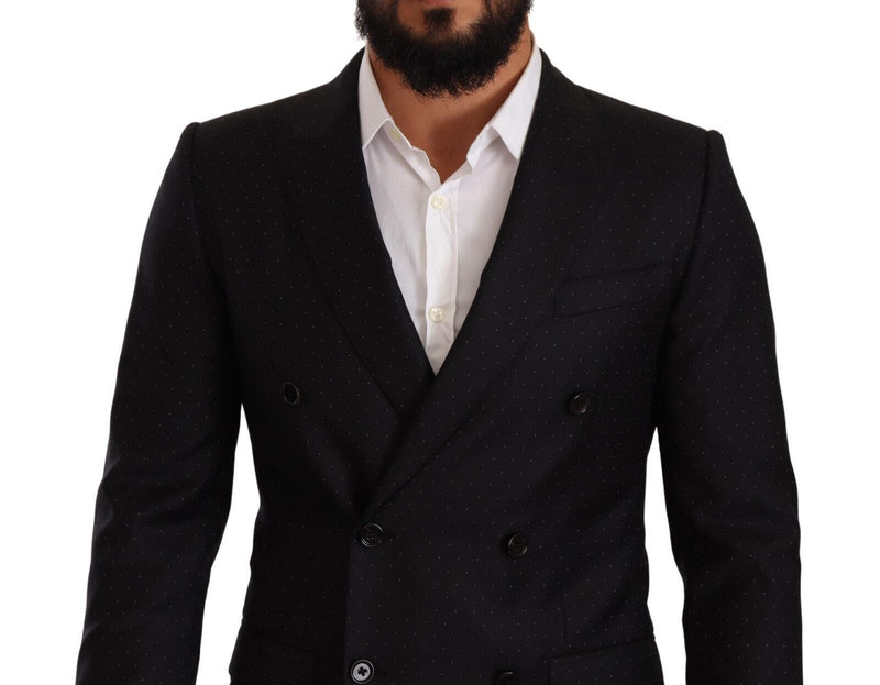 Elegant Black Dotted Formal Blazer Dolce & Gabbana