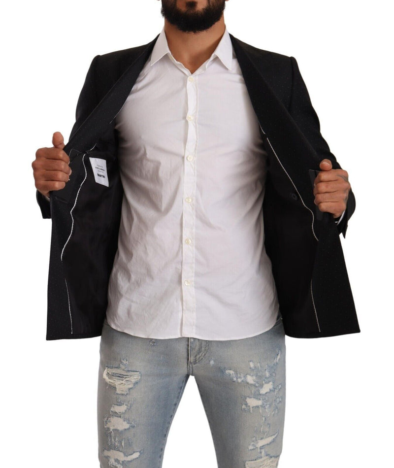 Elegant Black Dotted Formal Blazer Dolce & Gabbana