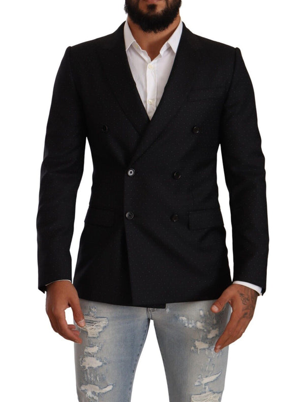 Elegant Black Dotted Formal Blazer Dolce & Gabbana